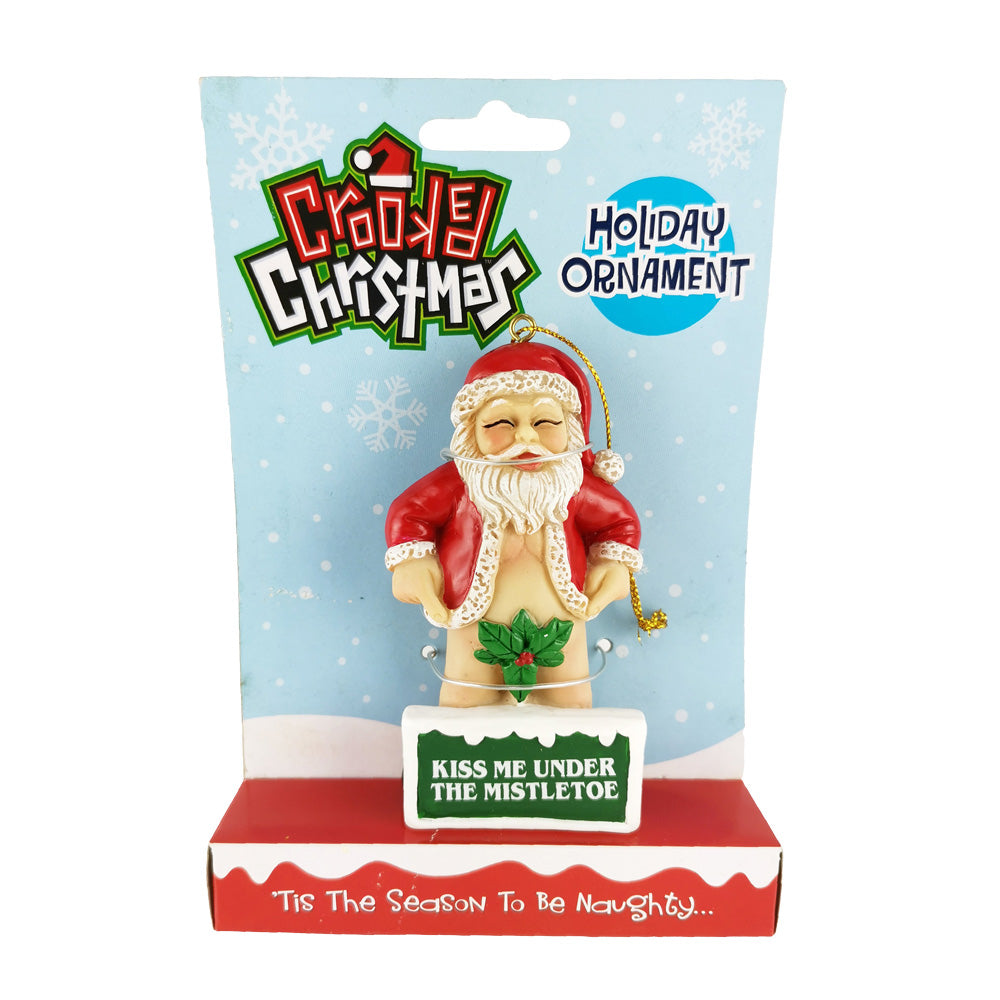 Crooked Christmas Ornament | Kiss Me Mistletoe