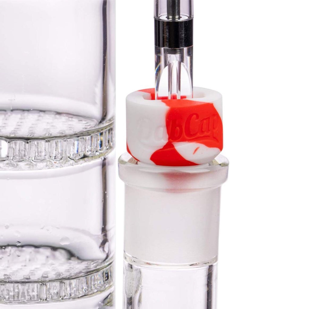 DabCap Vape Cartridge Water Pipe Adapter Red White