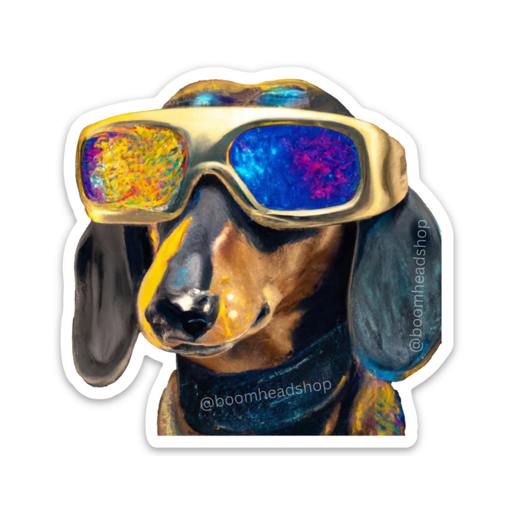 Dachshund Dreamland | Holographic Sticker & Classic Magnet