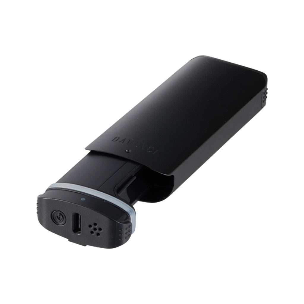 DaVinci ARTIQ Cartridge Vaporizer in sleek black, featuring a cartridge compartment and USB-C charging port.