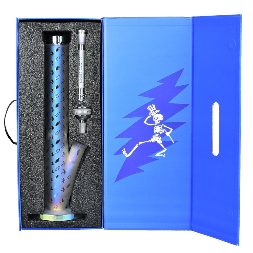 Grateful Dead x Pulsar Bolts & Skellies Straight Tube Bong