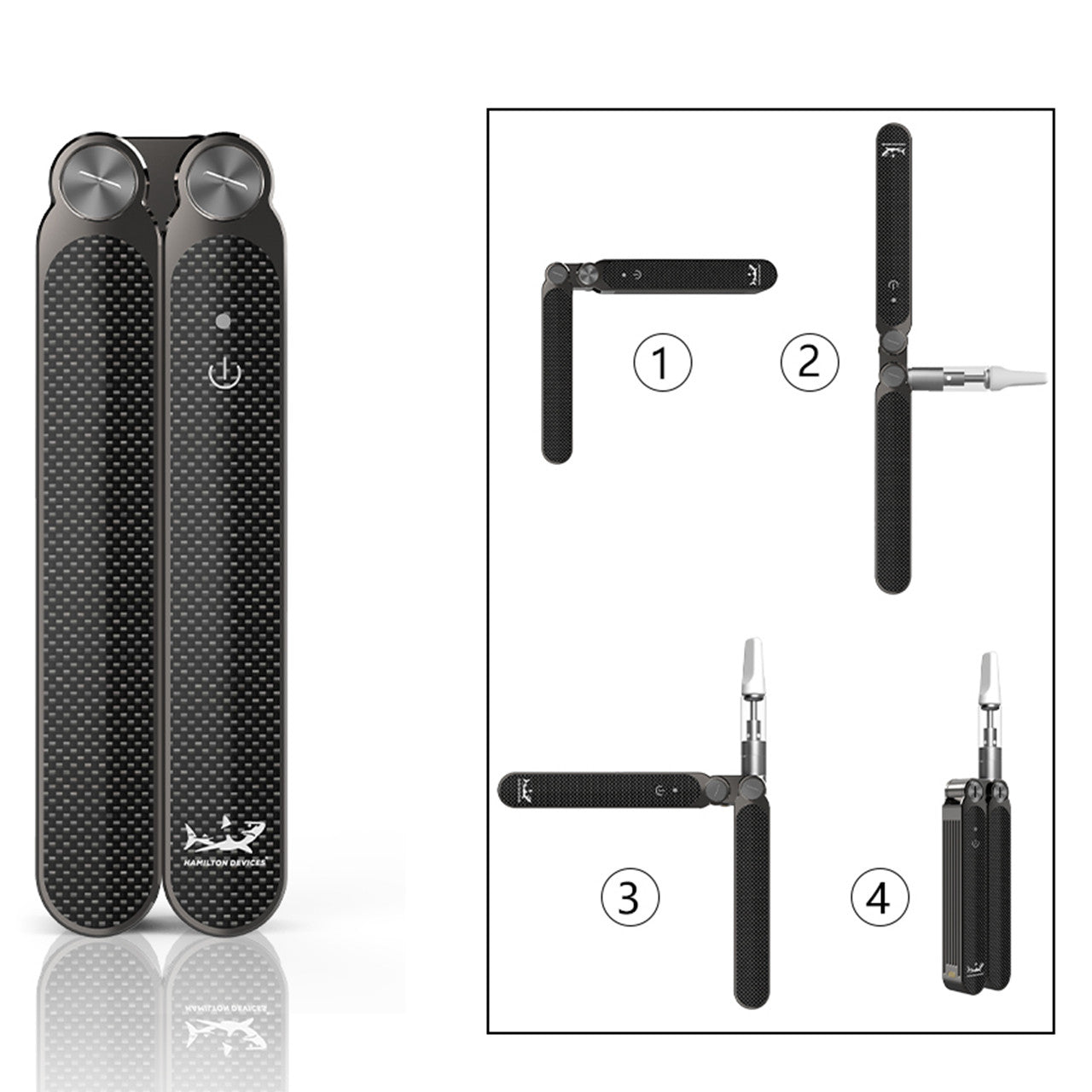 Hamilton Devices Butterfly 510 Vape Cartridge Battery Gunmetal