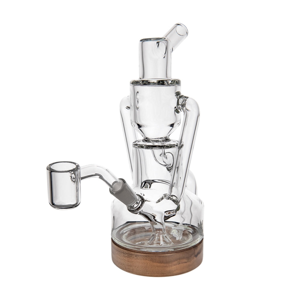 MJ Arsenal Apex Mini Dab Rig angled view showing quartz banger attached
