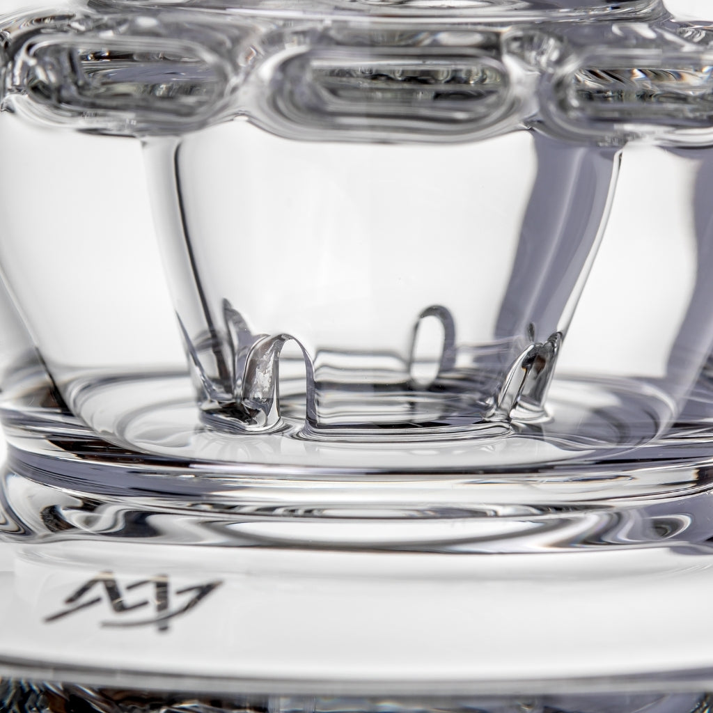 Close-up of the Fab Egg disc percolator on the MJ Arsenal Voyager Mini Dab Rig