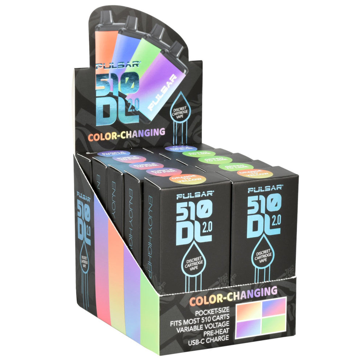 Pulsar 510 DL 2.0 Vape Cartridge Battery Thermo Series Color-Changing Display