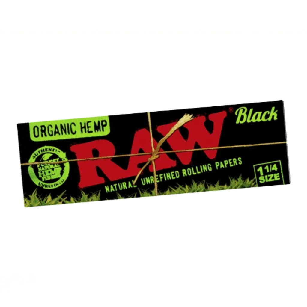 RAW Black Organic Hemp Rolling Papers 1 1/4