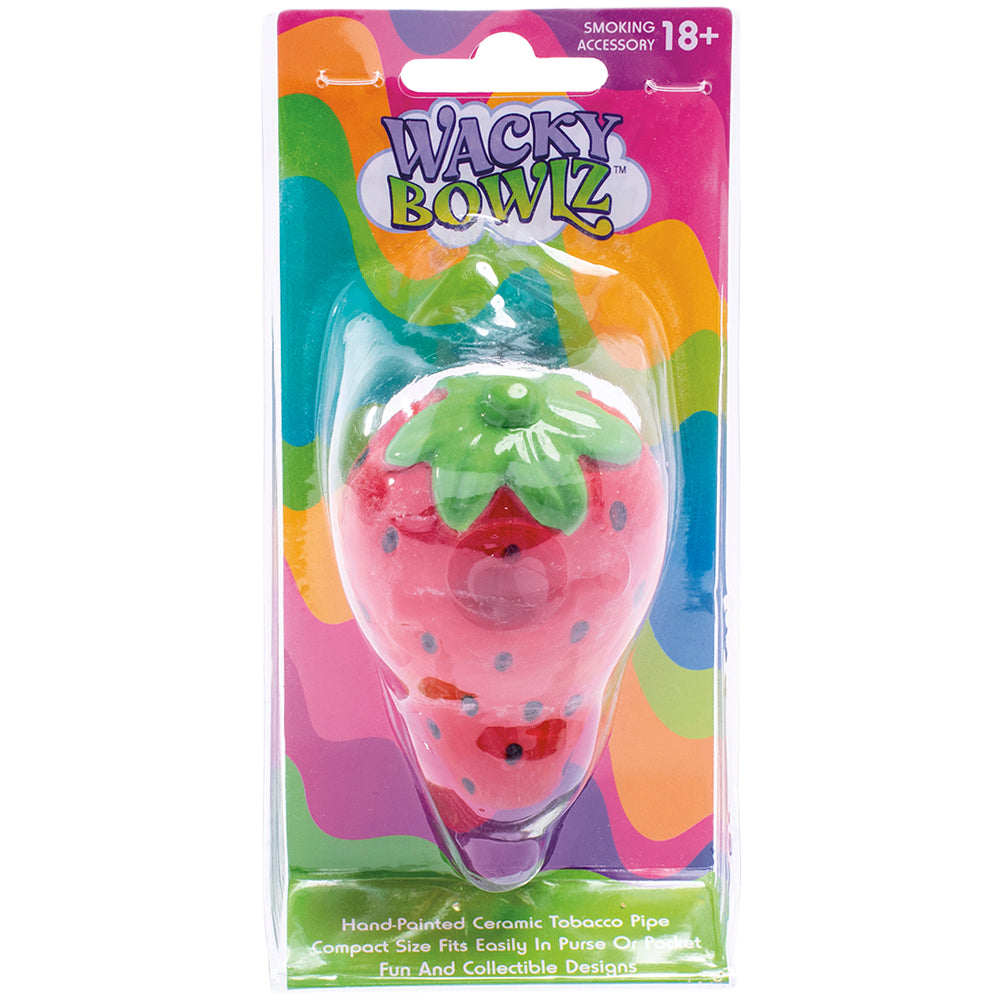 Wacky Bowlz Ceramic Hand Pipe | Strawberry