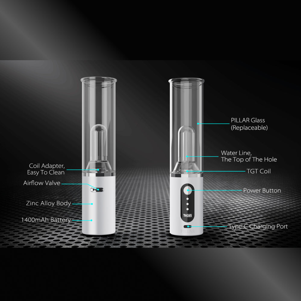 Yocan Pillar Smart E-Rig Features Pearl White