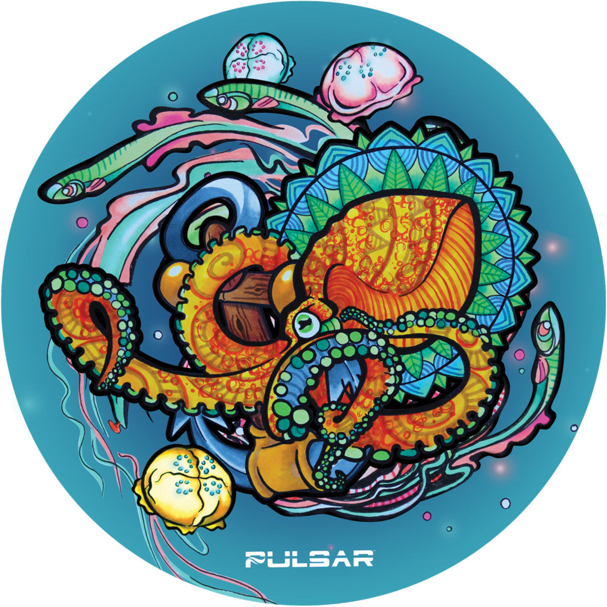 pulsar dabpadz round dab mat psychedelic octopus large