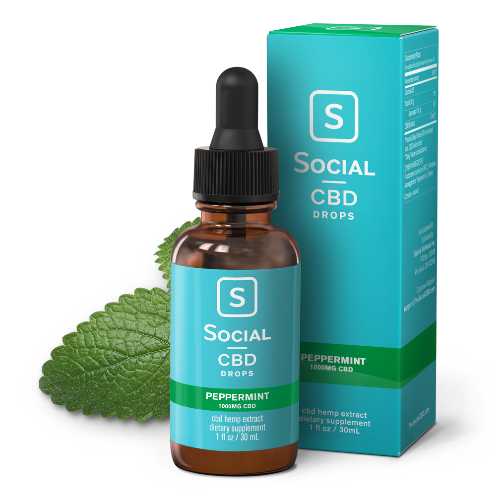social cbd oil drops peppermint 1000mg