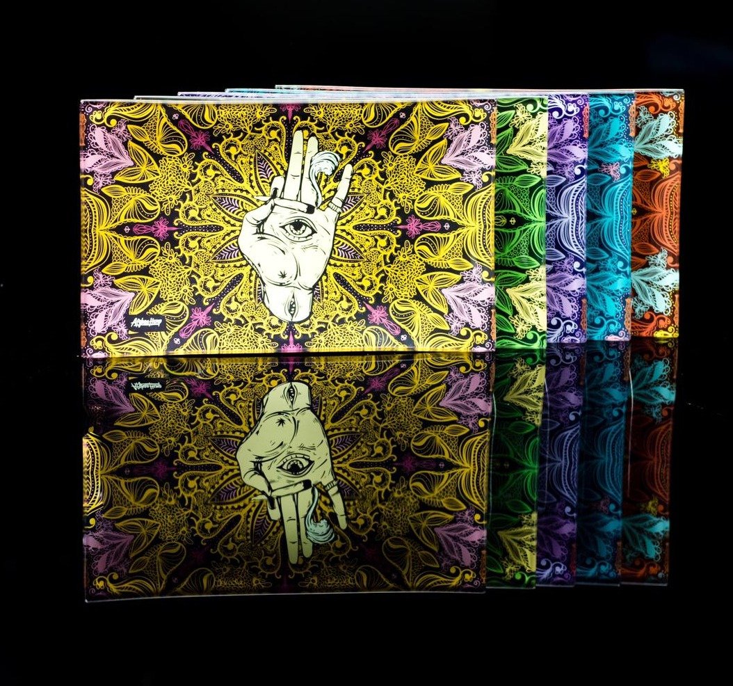 afghan hemp glass rolling tray hand eye joint colors