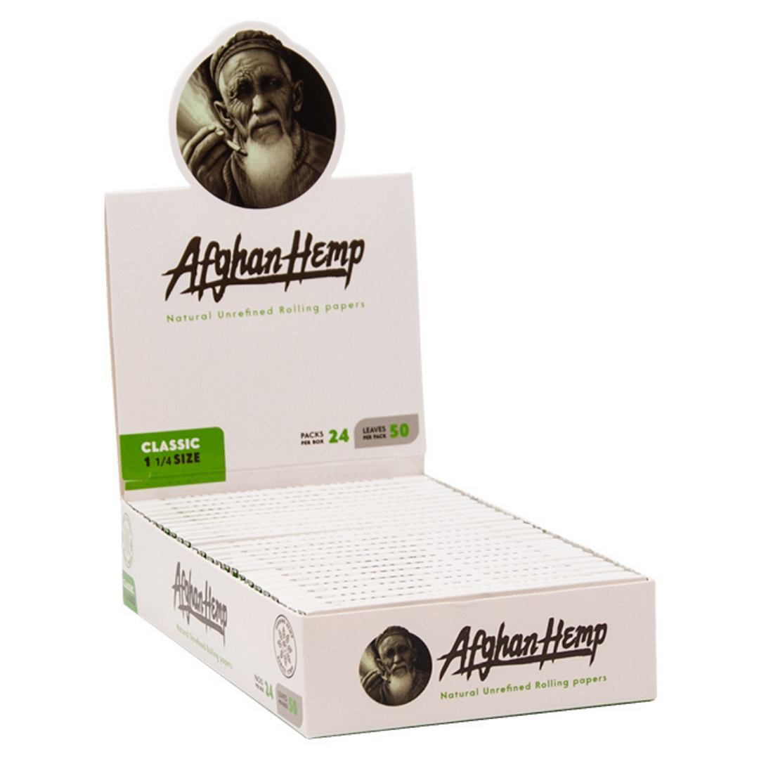afghan hemp rolling papers classic size box 24
