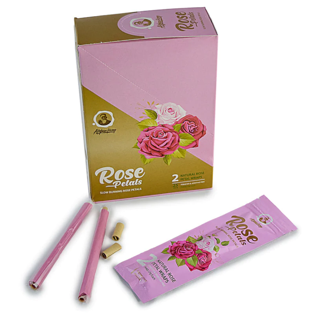 Afghan Hemp Rose Petal Blunt Wraps Box