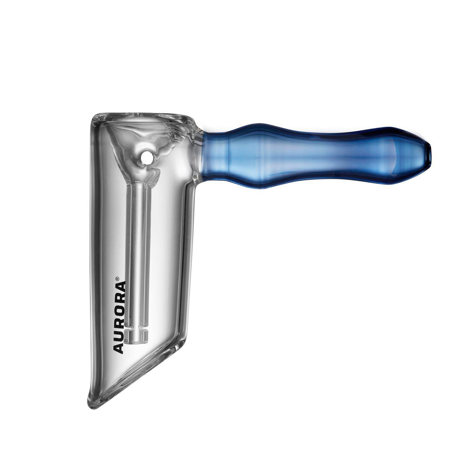 aurora straight glass bubbler pipe dark blue