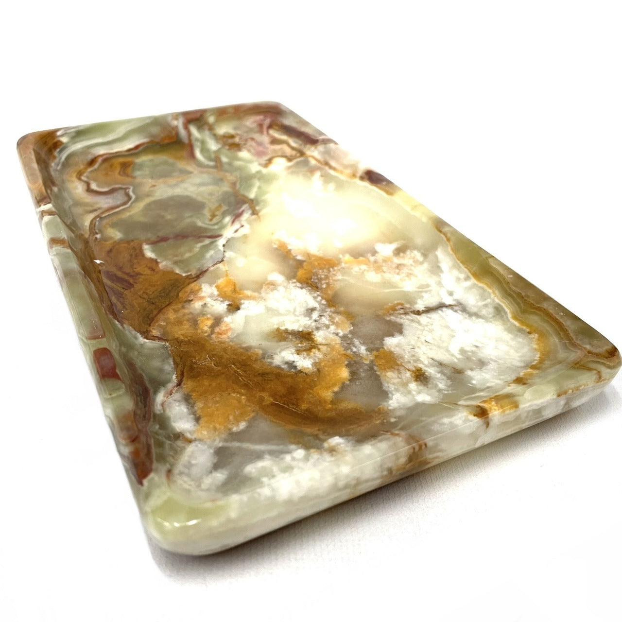 banded onyx crystal rolling tray