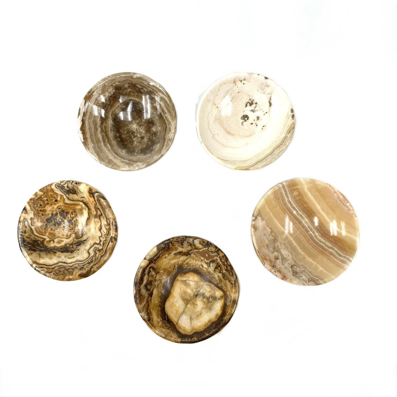 banded onyx crystal stone ashtrays