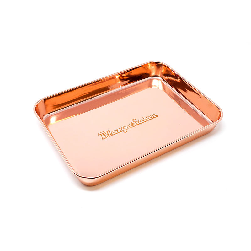 blazy susan stainless steel rolling tray rose gold