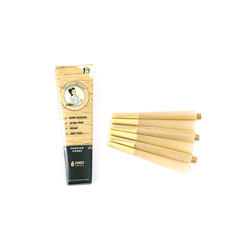 blazy susan unbleached pre rolled cones 6 pk