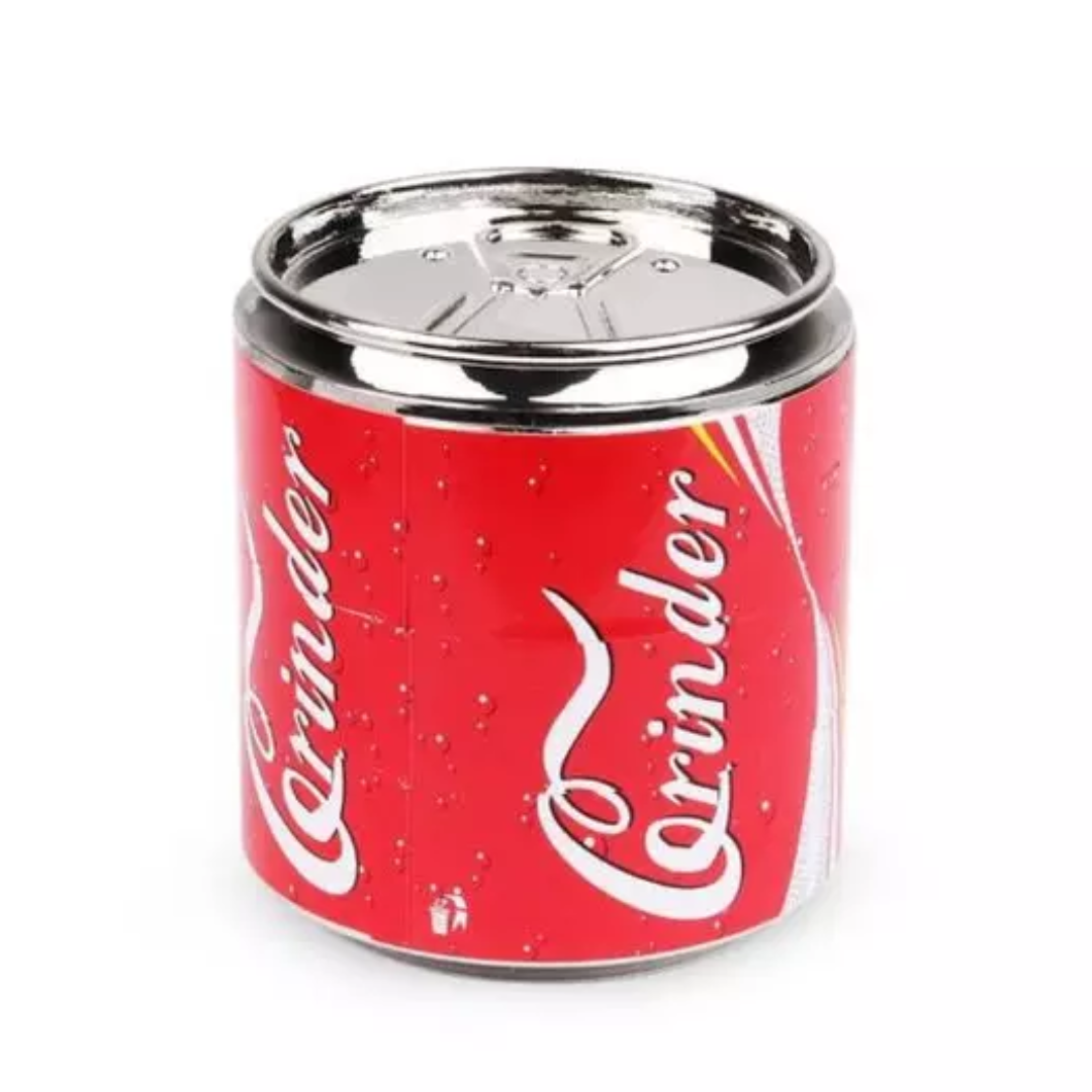 boom herb grinder soda can design red cola
