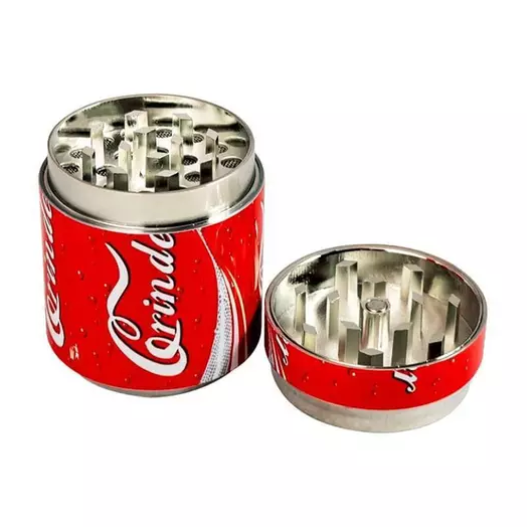 boom metal herb grinder cola soda can
