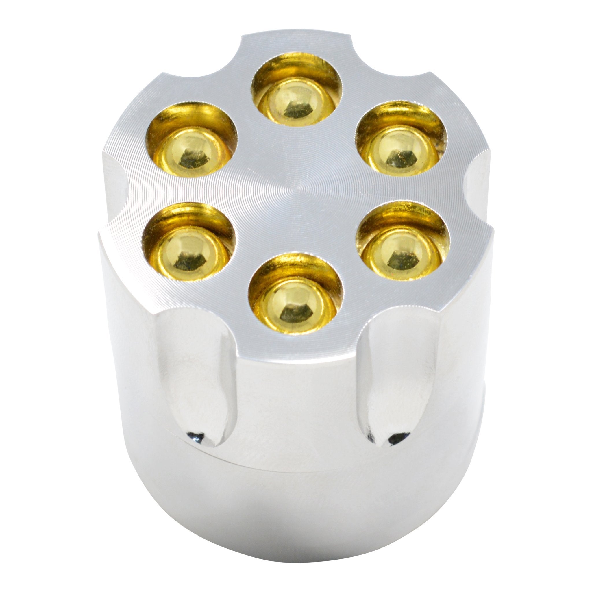 boom revolver herb grinder silver