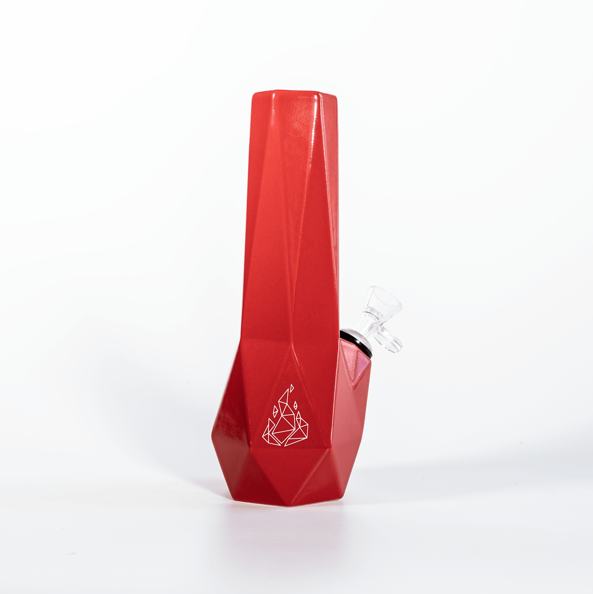brnt designs hexagon ceramic bong water pipe red