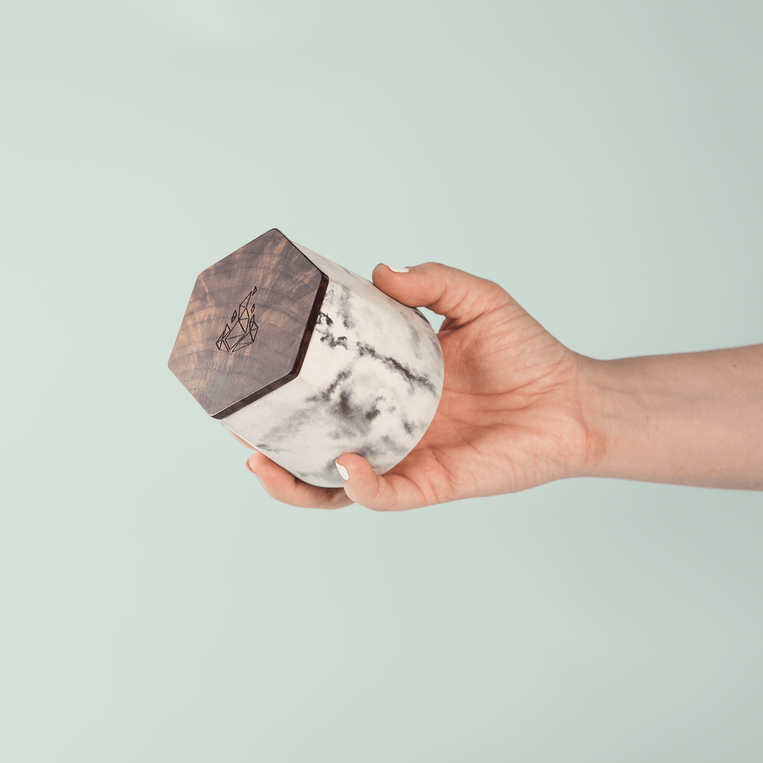 brnt designs malua stash jar ceramic marble white