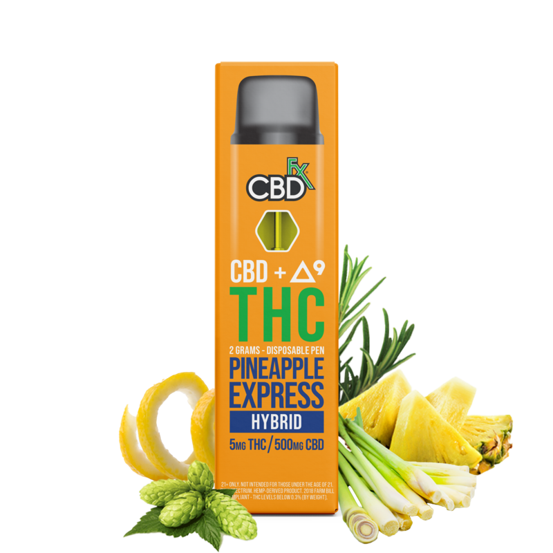 cbdfx cbd delta 9 thc vape pen pineapple express hybrid 500mg