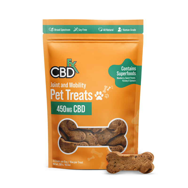 cbdfx cbd dog pet treats joint mobility 450mg