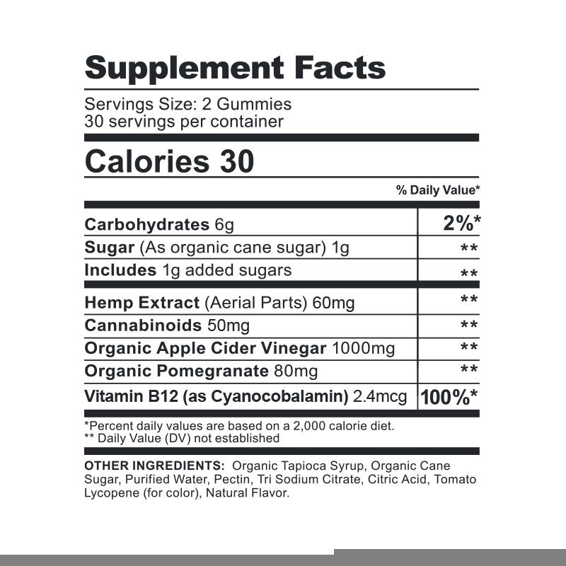 CBDfx CBD Gummies Apple Cider Vinegar Ingredients