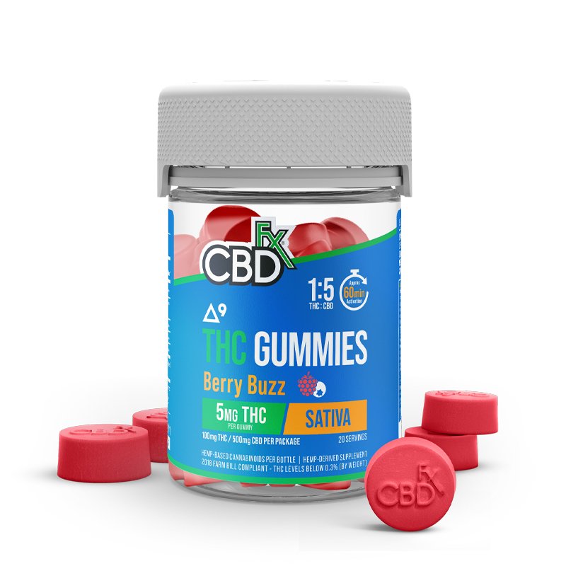 cbdfx cbd thc gummies berry buzz sativa 500mg
