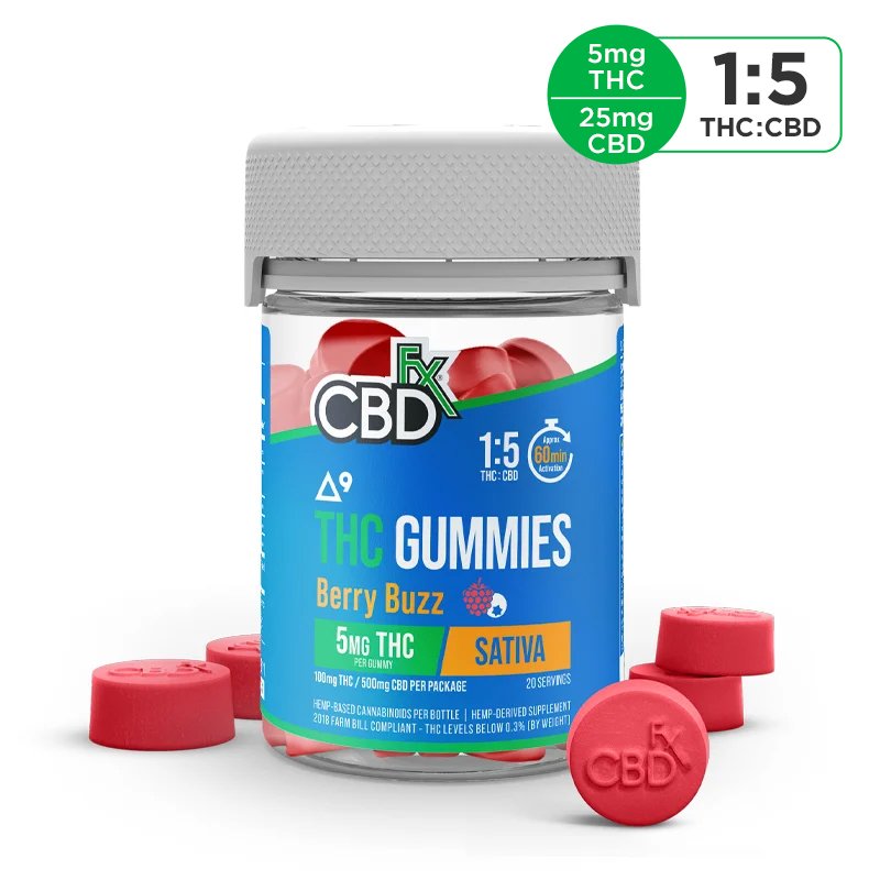 cbdfx delta 9 thc gummies berry buzz sativa 5mg