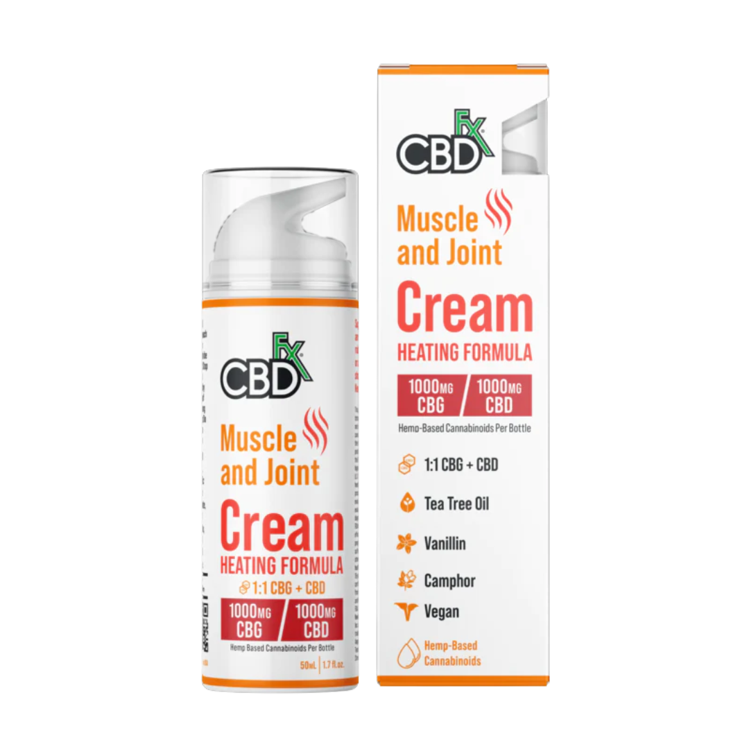 CBDfx Muscle Joint CBG CBD Cream Heating Formula 1000mg