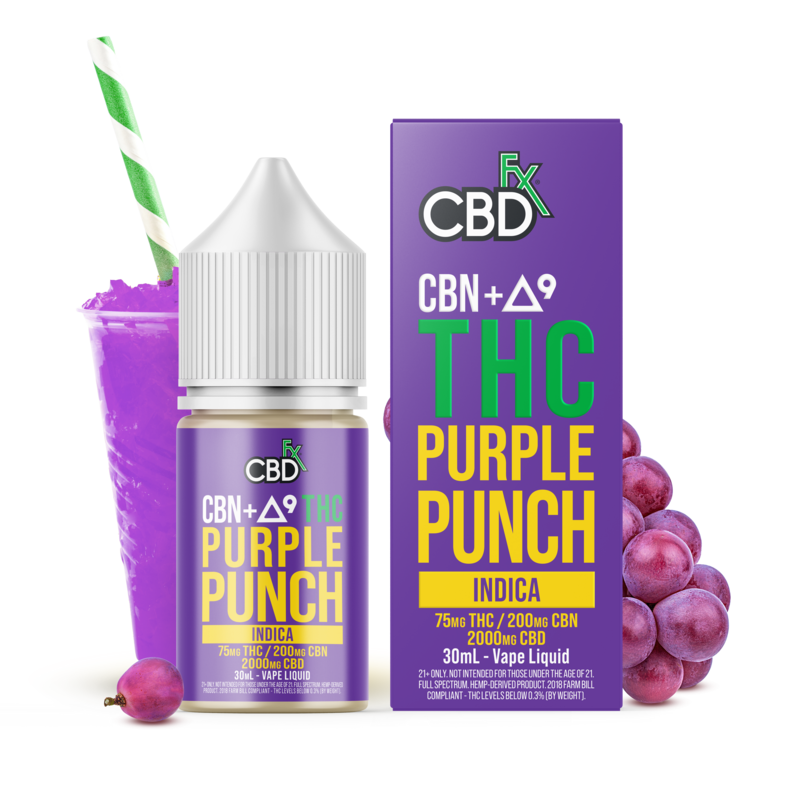 CBDfx Delta-9 THC Vape Juice Purple Punch - BOOM Headshop