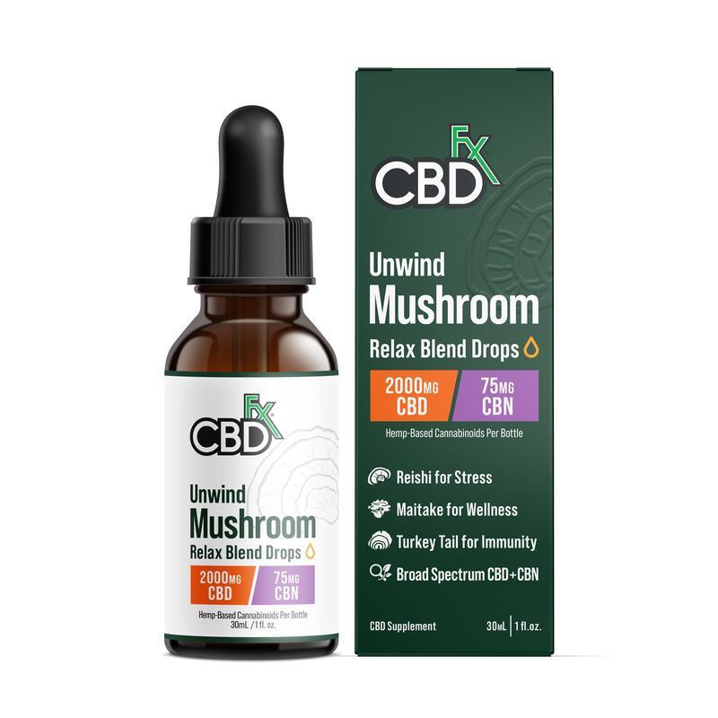 cbdfx unwind mushroom cbd drops cbd 2000mg