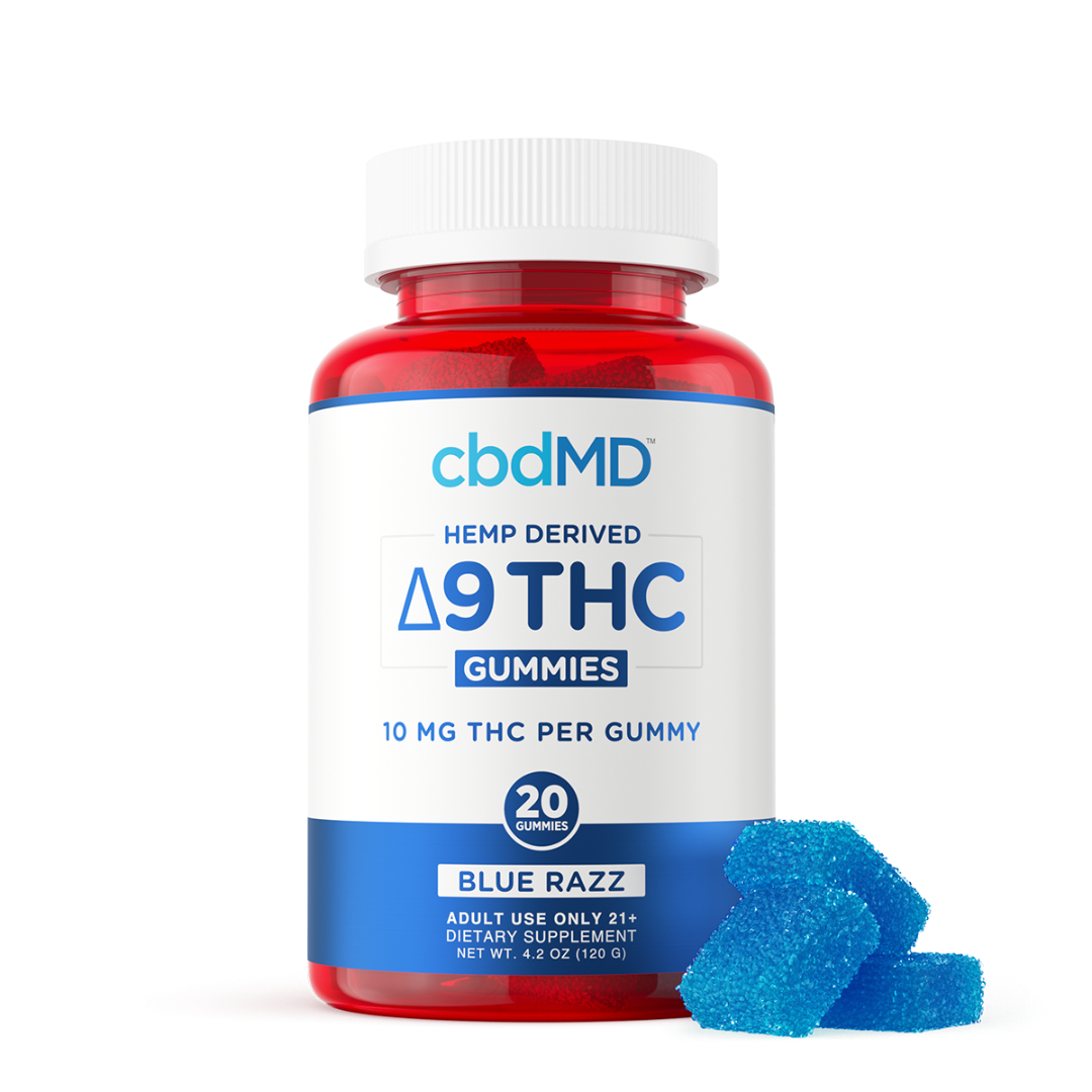 cbdmd delta 9 thc gummies hemp derived blue razz 10mg