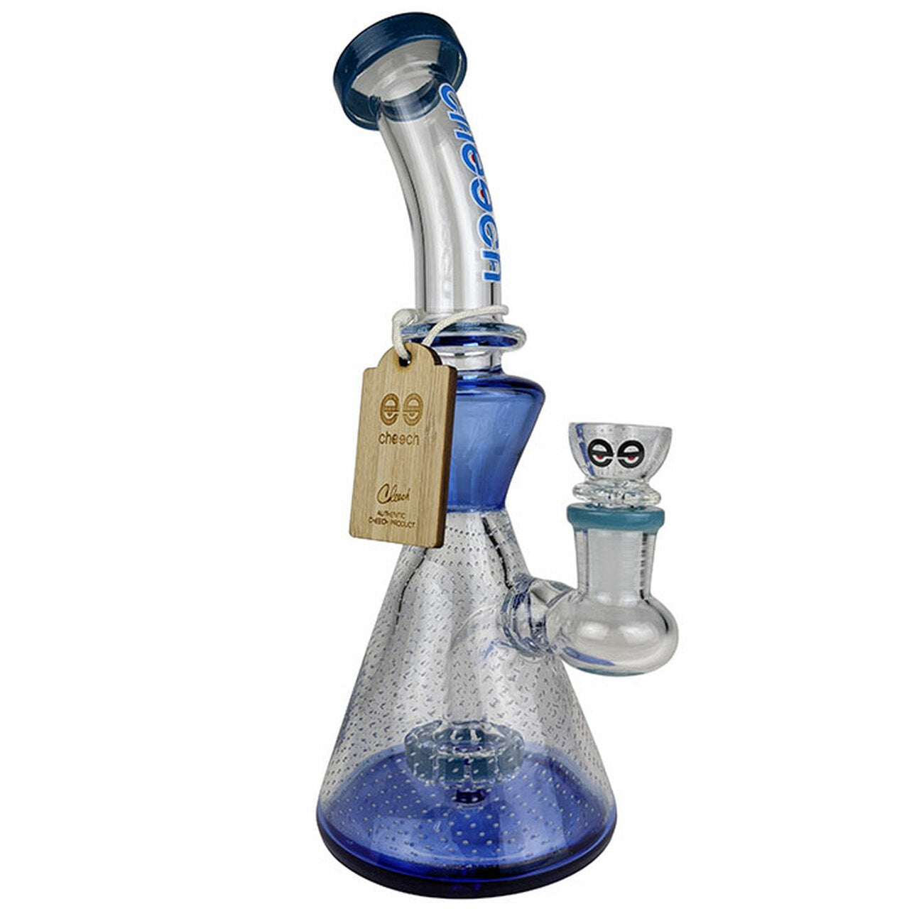 cheech glass showerhead perc water trap pipe 9 inch blue
