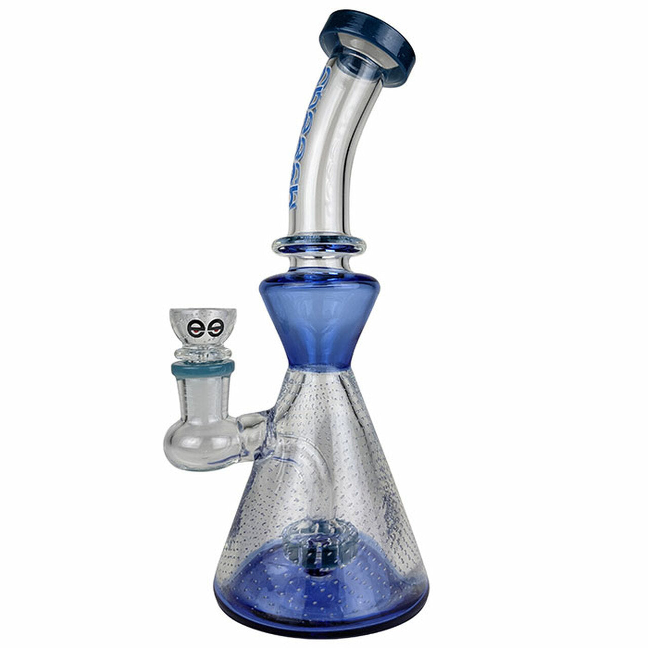 cheech glass showerhead water trap pipe 9 inch blue