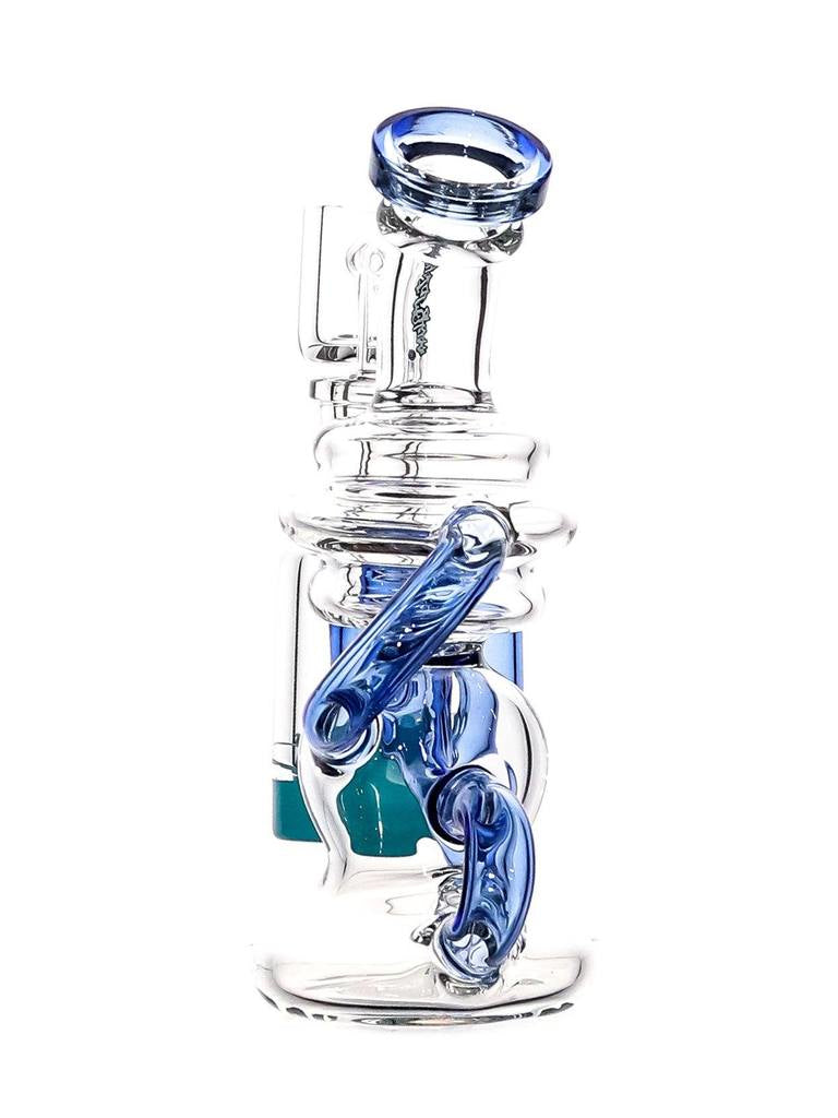Crystal Glass 6" Mini Recycler Rig - Ooze Green