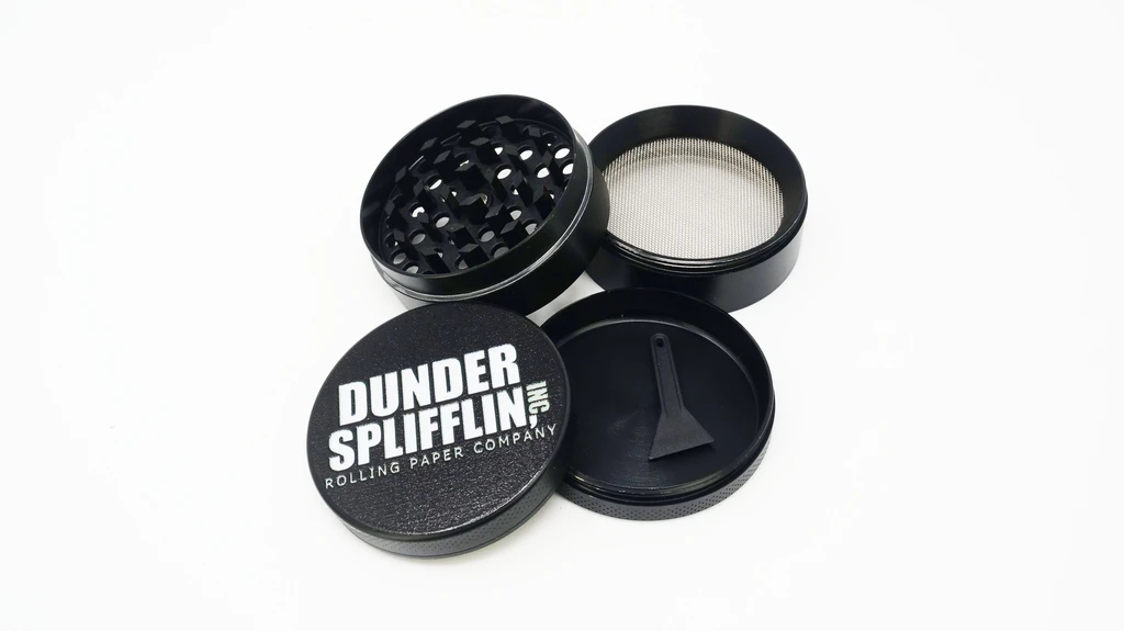 dunder spliffin 4 piece herb metal grinder black