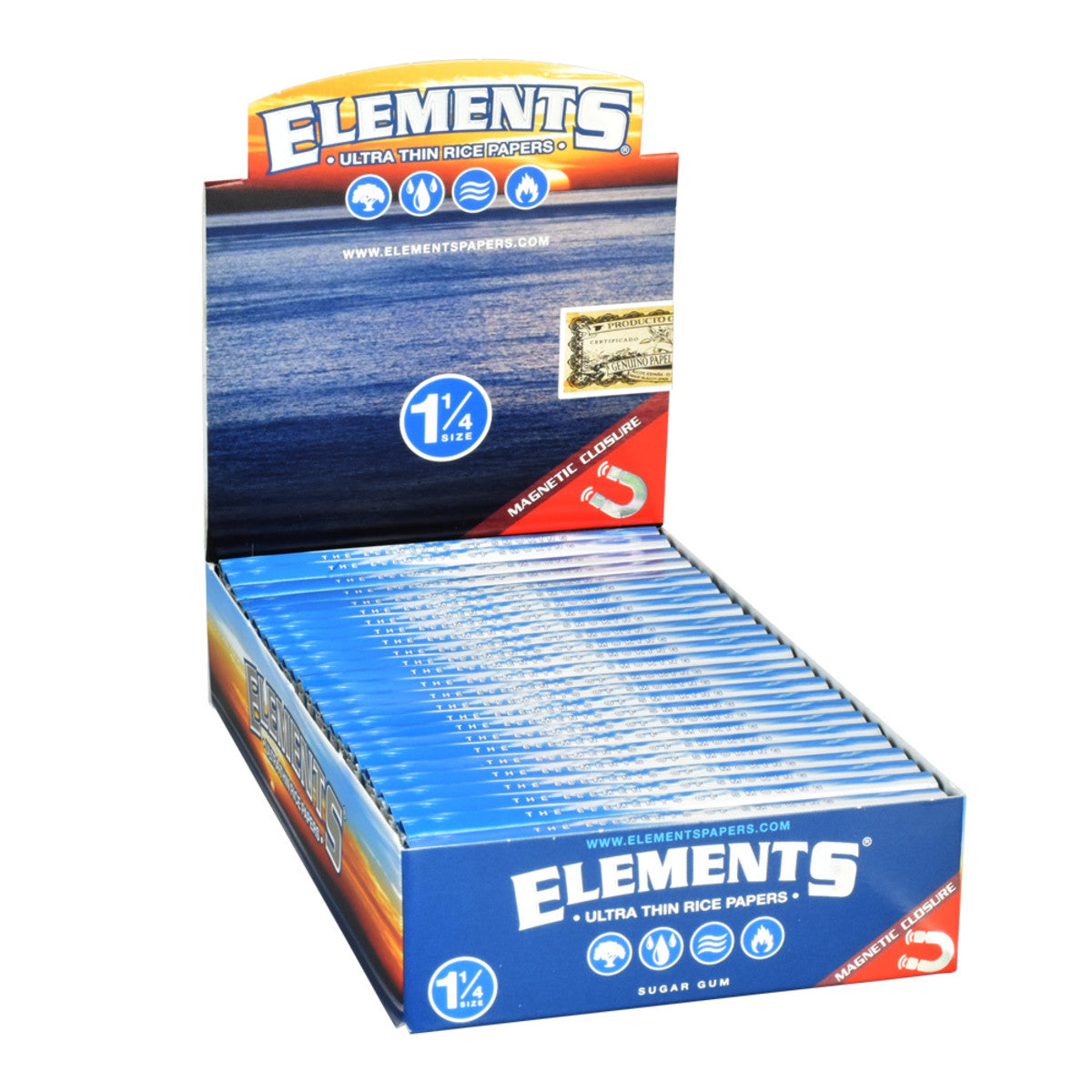 elements ultra thin rice rolling papers box 1.25"