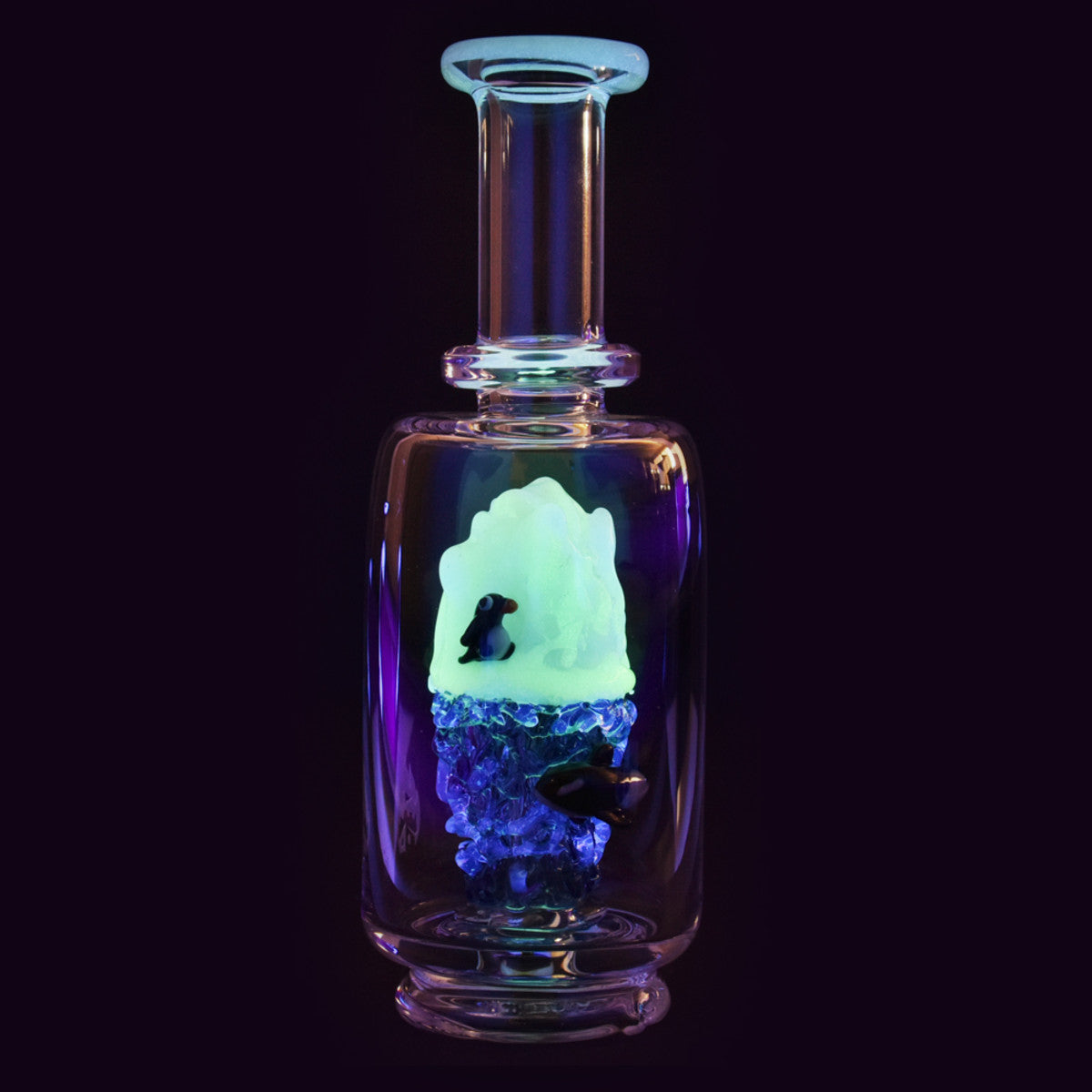 empire glassworks puffco uv glow glass top avenge the arctic