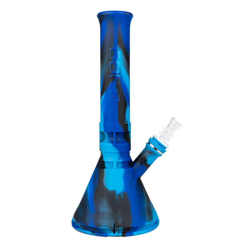 eyce silicone beaker bong winter blue