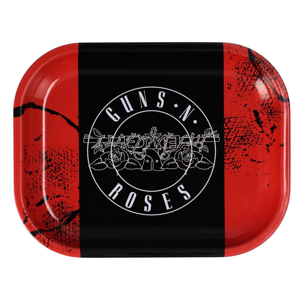 famous brandz gun n roses rolling tray double pistols small