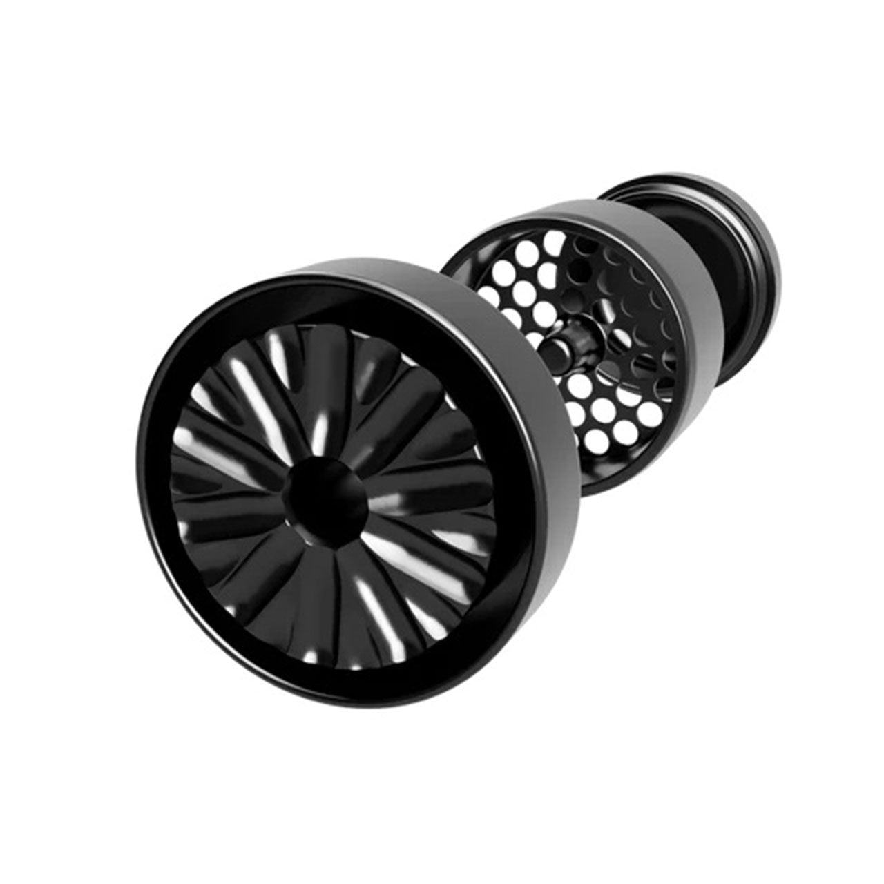 Flower Mill Mini Aluminum Herb Grinder Black 3-Piece