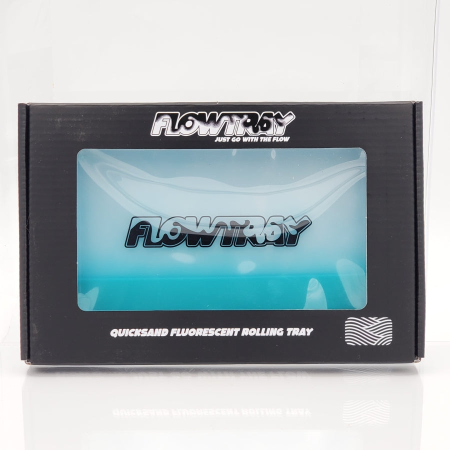 flowtray quicksand fluorescent rolling tray neon blue glow box