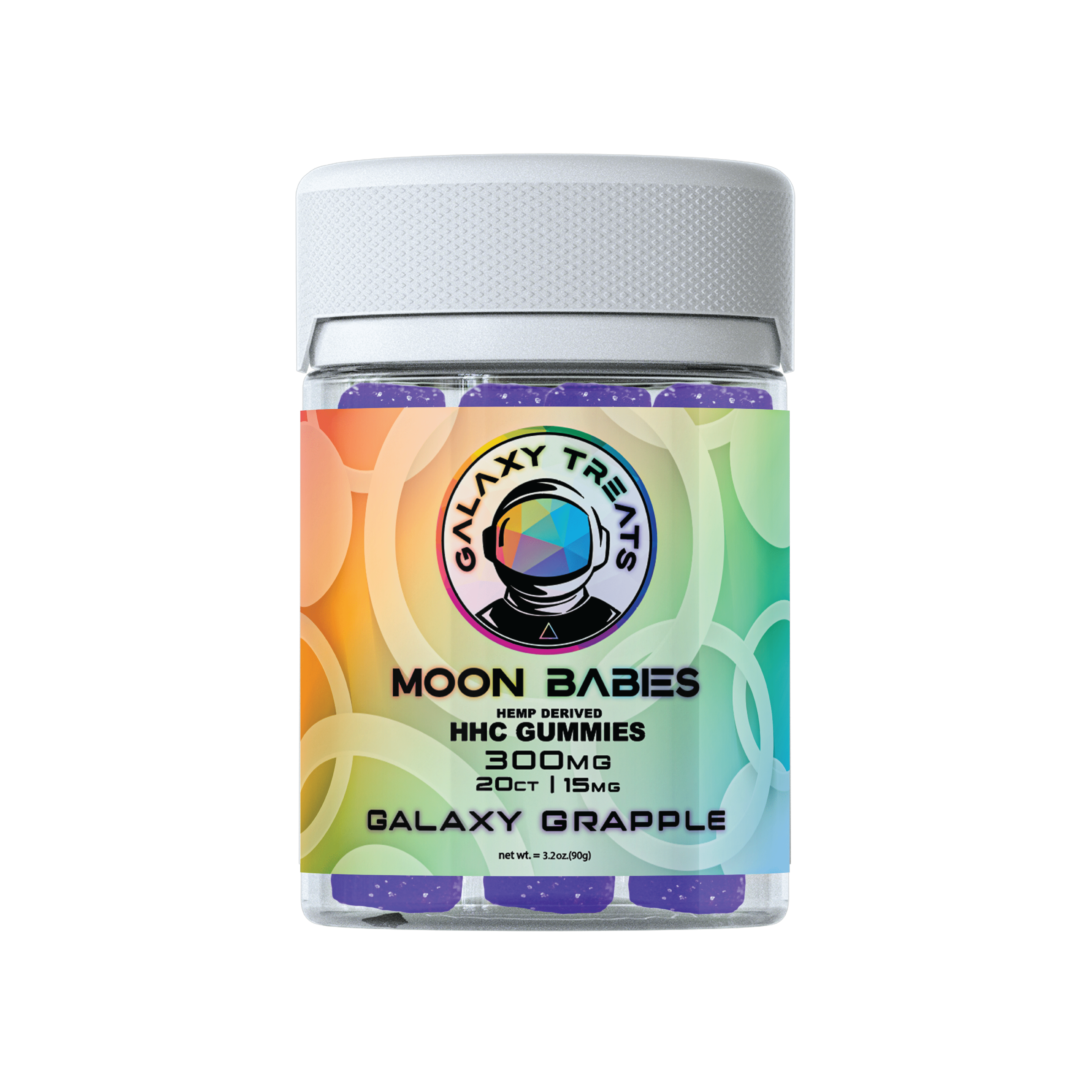 galaxy treats hhc gummies galaxy grapple 300mg bottle 20ct