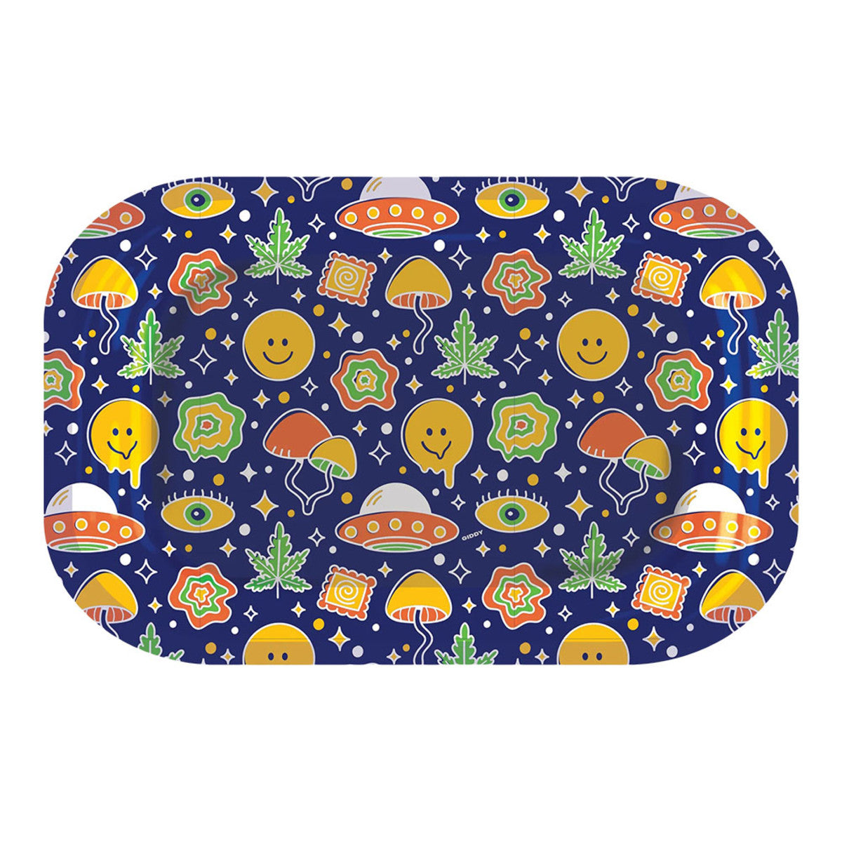 giddy melted smiley medium rolling tray