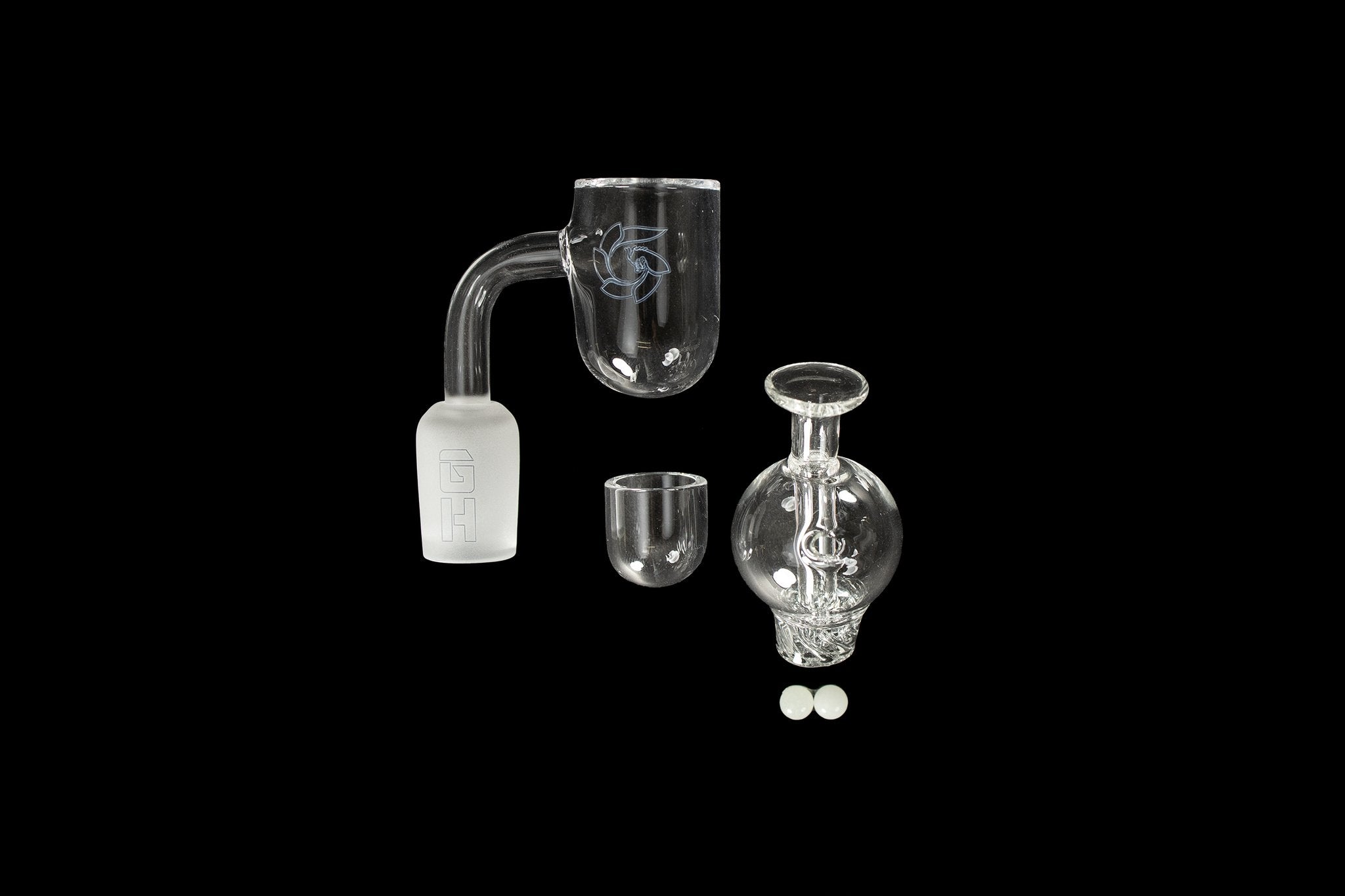 glass house quartz banger ice set 14mm male 90 degree