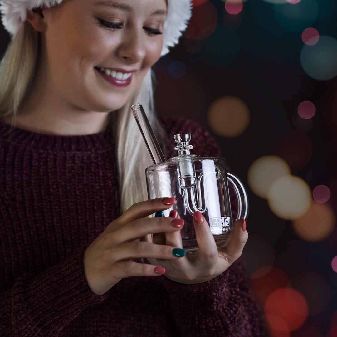 grav coffee mug glass water pipe bubbler bong